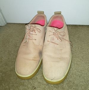 ECCO Crepetray Lace Up Oxfords US Womens Size 9 EU 40 Pink Perforated Leather
